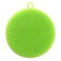 Lightclub New Silicone Dish Washing Double Sided Scrubber Kitchen Cleaning Brush Pad Tool (Green)