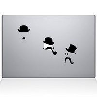 The Decal Guru 2040-MAC-15P-BLA Mustache Disguises Decal Vinyl Sticker, 15" MacBook Pro (2015 & Older), Black