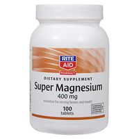 Rite Aid Super Magnesium Supplement, 400 mg - 100 Tablets | Bone and Heart Health Supplement