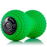 SUVIUS Vibrating Peanut Electric Rechargeable Foam Roller - 4 Intensity Levels for Firm Battery-Powered Deep Tissue Recovery, Training, Massage - Therapeutic Back and Muscle Massage Roller (Green)