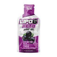 Nutrex Research Lipo-6 Keto goFAT Gel, On The Go Keto Snack, with MCT Powder and Avocado Powder Fat Bomb, and Carnitine, 12 Pack (Acai)
