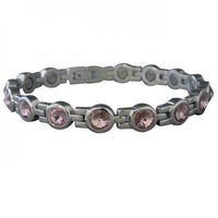 Magnetic Therapy Bracelet Round Amethyst Design