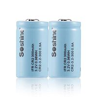 UnitedCAheart Soshine 2Pcs Ifr Cr2 300Mah 3.2V 0.96Wh 0.9A Lifepo4 Rechargeable Batteries Low Self-Discharge No Memory Effect Soshine Ifr Cr2 300Mah 3.2V 0.96Wh Lifepo4 Rechargeable Batteries