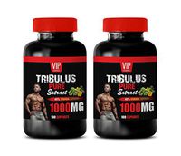 Testosterone Booster with Estrogen Blocker for Men - TRIBULUS Pure Extract 1000MG - tribulus Pills for Men - 2 Bottles 200 Capsules