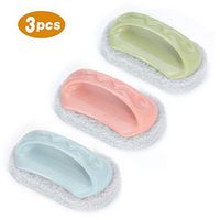 3Pcs Colors Kitchen Sponge Bathtub Pool Scrub Brush Strong Scouring Dish Washing Cleaning Brush.