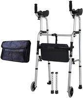 Lightweight Travel Walker with Knee Support, Ultra Mobility Aid Four Wheels, Drive Medical Rollator Walking Frame Adjustable Height, The Most Suitable Gift,Silver