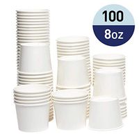 Papernain Paper Disposable Ice Cream Cups (White, 8 oz, 100-Count)