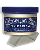 Wright's Silver Cleaner and Polish Cream - 8 Ounce with Polishing Cloth - Ammonia-Free - Gently Clean and Remove Tarnish without Scratching