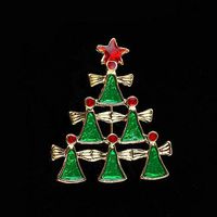 Fashion Rhinestone Brooch Pin Christmas Tree Santa Claus Snowman Women Jewelry Daily Popular Beauty Woman Cheap Design Womans | Patterns - 4# Bells Tree