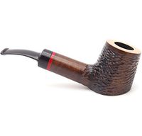 Mr. Brog Bent Billard Hand Made Smoking Tobacco Pipe - Model No: 51 Amigo Walnut Rusticated with Natural Rim- Pear Wood Roots