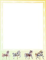 Carousel Horses Stationery Printer Paper 26 Sheets