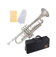 Glory Brass Bb Trumpet with Pro Case +Care Kit, Nickel Silver, More COLORS Available ! CLICK on LISTING to SEE All Colors