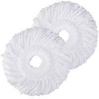 2-Pack Spin Mop Replacement Head Mop Micro Head Refill for 360° Spin Magic Mop-Microfiber Replacement Mop Head (White)