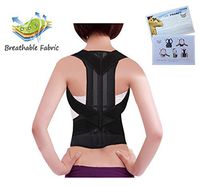Posture Corrector for Women and Men - Back Clavicle Support Brace - Shoulder Alignment, Slouching, Kyphosis, Thoracic Pain and Other Back Problems (XL: Waist Length fits 39.3-45.2", Black)