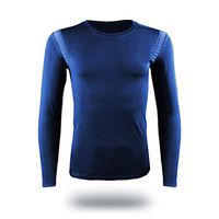 HebeTop Mens Thermal Underwear Set, Seamless Elastic Thermals Inner Wear, Solid Color Baselayer Underwear for Winter L-XXXL Blue
