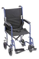 NOVA Medical Products 19" Steel Transport Wheelchair, Blue