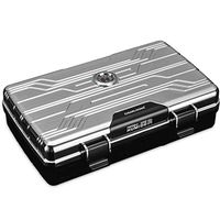 Cigar Humidors, Business Portable LDPE Box Double Tray Environmental Humidifier Cigar Cabinet (Color : Silver)