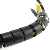 Yongcun Split Wrapping Band Slit Harness Wrap with Installation Tool Cable Management Cable Organize Manage Cable Protection Size OD 32mm&1 1/4'' 30FT Black