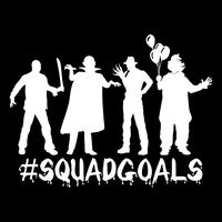 #Squadgoals Zombie Clown Monster Freddy Jason Vinyl Decal Sticker | Cars Trucks Vans SUVs Walls Cups Laptops | 7 Inch | White | KCD2651