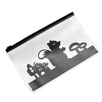 Transparent Scrub Student Pencil Pen Case - Lovely Pattern Cosmetic Pouch Pocket Brush Holder Makeup Bag for Students/Adults (B)