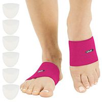 Vive Arch Compression Sleeve (Pair) - Plantar Fasciitis Support Insert for High & Low Arches, Women, Men - Gel Cushion Insole Sock Brace for Flat Feet - Orthotic Foot Wrap for Heel Spurs Pain Relief