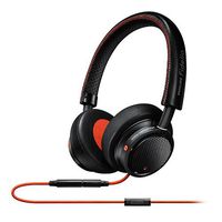 Philips M1MKIIBO/27 Fidelio M1 MKII Premium Headphones with In-line control and mic switch between music and calls and stitched fine leather, Black/Orange