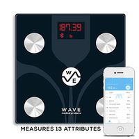 Wave Medical Advanced Bluetooth BMI Body Fat Fitness Digital Bathroom Scale with Smartphone App Smart Digital Body Composition Analyzer, Smart Scale for Home