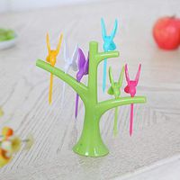 Deedeeshop888 Bird Shape Lunch Party Bento Dessert Fruit Fork Tree Shape Home Decor