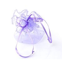 Housweety 100PCs 25cm Dia.Purple Organza Wedding Gift Bags & Pouches