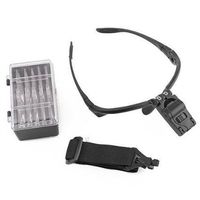 Zonman Jewelers Loupe Eyewear Head Magnifier Eyeglasses with Light 5 Lens 2 LED Lighted for Elder