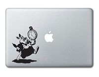 White Rabbit Alice in Wonderland Printed Clear Vinyl Decal Sticker Compatible with Apple MacBook Pro Air 11" 12" 13" 15" All Years Laptop Trackpad Keyboard (11", 12" Macbook)