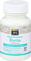 365 Everyday Value, High Potency Biotin 5000mcg, 60 ct