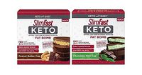 SlimFast Keto Fat Bomb Snacks, 17 Grams, 14 Pack Box - 2 Pack Bundle (Peanut Butter & Mint)