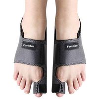 Bunion Corrector & Bunion Splint for Big Toe Relief as Aid Surgery Kit for Hallux Valgus Toe Straightener, Fits Women & Men for Night Use by FeetsEase (Grey)