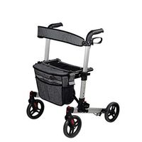 Rolling Walkers Walker Armrest Frame Trolley Trolley Elderly Help Shopping Cart Upstream Mobility Walkers Walker with Seat and Wheels Folding Walker Aluminum Alloy Scooter Rolling Walke