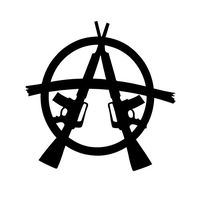 Anarchy Assault Rifle Vinyl Decal Sticker | Cars Trucks Vans Walls Laptops Cups | Black | 5.5 inches | KCD1028