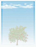 NEW Apple Tree Letterhead Stationery Paper 26 Sheets