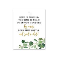 Greenery Champagne Baby Shower Favor Tags (2" x 2.5") - 24 Count