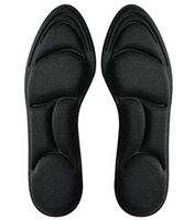 5D thick sponge insole soft bottom shock absorber casual shoes insoles sweat stick foot pad high heel pad，2 Pairs (Black)