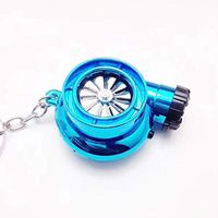 Gift for Turbo Fans! Keychain with Cigarette Lighter and Turbo Sound USB Rechargeable (Blue)