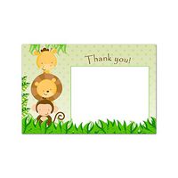 30 Blank Thank You Cards Notes Jungle Green Birthday Baby Shower + 30 White Envelopes