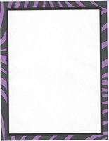 Purple Zebra Print Stationery Printer Paper 26 Sheets