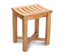JHome-Bathing Stool Bath Stools Wooden Shower Anti-Slip Wooden Shower Stool Seat Stool Wood Change Shoes Stool for Elderly/Disabled Heavy Duty Shower Seat Stool for Shower/Bathroom Natural Oak Mater