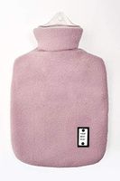 L&L Hot Water Bottle with Fleece 1 Liter hot Water Bag Great for Pain Relief, Hot Compress and Heat Therapy （Purple）