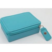 Zippered Jewelry Box with 6 Inside Compartments, Teal (54561534)