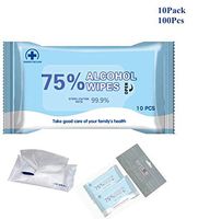 75% Alcohol Detergent Wipes, Disposable Wipes Portable Wet Tissue Mobile Phone Skin Toys Cleaning Travel (10 Packs,100 Wipes)