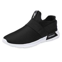 Men's Fashion Breathable Sneakers Summer Lightweight Slip On Sport Shoes Casual Walking Running Shoe Footwear (Black, US:7.5)