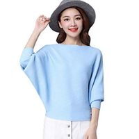 Women's Sweater Blouse,Pullover Computer Knitted Loose Solid Knitwear Casual Batwing Sleeve Warm Jumpers Tops