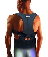 The Healing Universe - Thoracic Back Brace - Best Kyphosis Brace - The Back Brace - Spine and Back Pain Relief with Magnets - Head Forward Posture Corrector for Men and Women (S, Black)