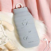 XIANGEN Mini Hot Water Bottle Silicone Hot Water Bottle Water Warm Hand Warmer Warm Palace Warm Stomach Microwave Heating Safety Explosion-Proof (2Pcs) 600Ml